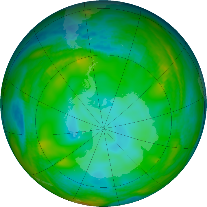 Antarctic ozone map for 23 June 1981
